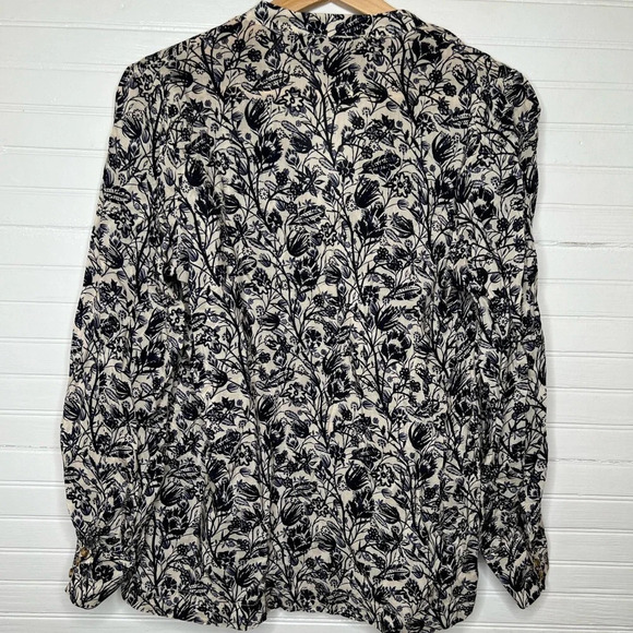 Tinsels Maison Française Women's Floral Print Long Sleeve Button-Down Shirt Sz 2 - Picture 3 of 15